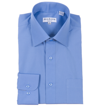 Classic Fit Solid Cadet Blue Men's Dress Shirt by Modena Modena Shirts - Paul Malone.com