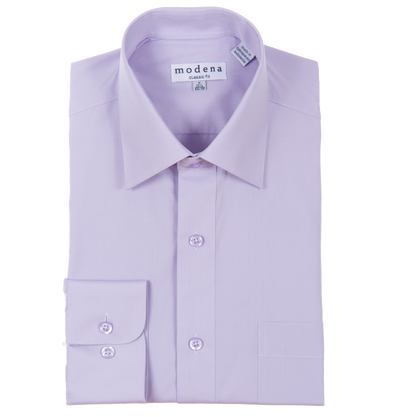 Classic Fit Solid Lavender Men's Dress Shirt by Modena Modena Shirts - Paul Malone.com