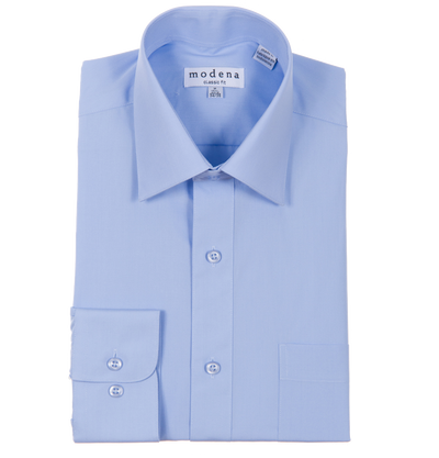 Classic Fit Solid Powder Blue Men's Dress Shirt by Modena Modena Shirts - Paul Malone.com