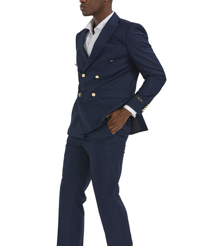 Suit Clearance: Navy Double Breasted Skinny Fit Suit 48R Tazio Suits - Paul Malone.com