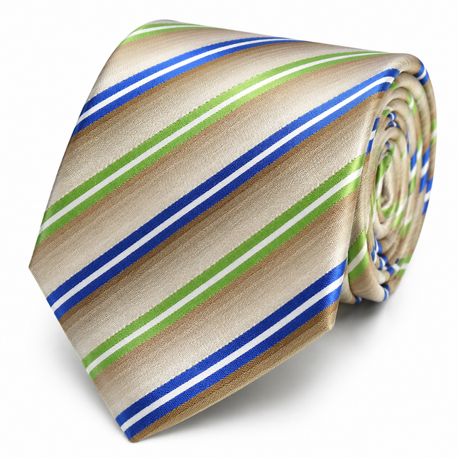 Blue and Green Striped Men's Tie and Pocket Square Paul Malone Ties - Paul Malone.com