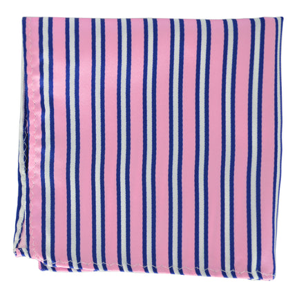 Pink and Navy Striped Pocket Square BerlinBound Pocket Square - Paul Malone.com