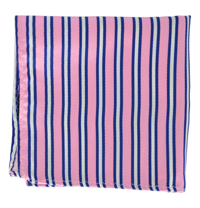 Pink and Navy Striped Pocket Square BerlinBound Pocket Square - Paul Malone.com