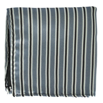 Grey and Black Striped Pocket Square BerlinBound Pocket Square - Paul Malone.com