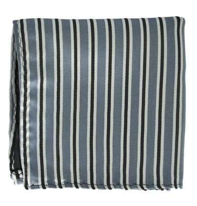 Grey and Black Striped Pocket Square BerlinBound Pocket Square - Paul Malone.com