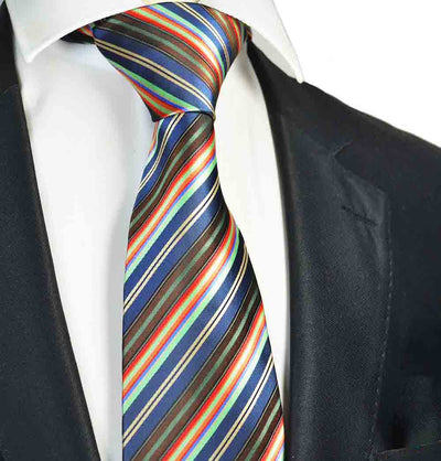 Navy and Red Striped Men's Necktie Paul Malone Ties - Paul Malone.com