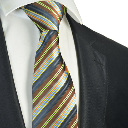 Brown and Green Men's Necktie Paul Malone Ties - Paul Malone.com