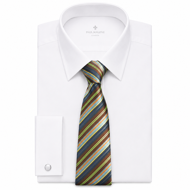 Brown and Green Men's Necktie Paul Malone Ties - Paul Malone.com