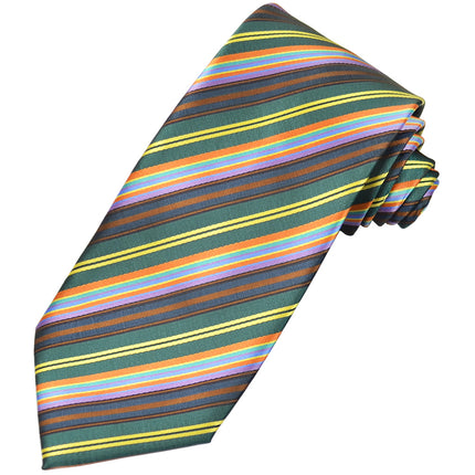Teal Striped Men's Necktie Paul Malone Ties - Paul Malone.com