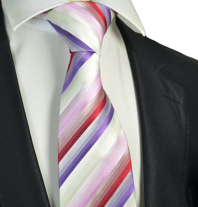 Purple and Red Striped Men's Necktie Paul Malone Ties - Paul Malone.com