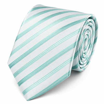 Turquoise Striped Men's Tie and Pocket Square Paul Malone Ties - Paul Malone.com