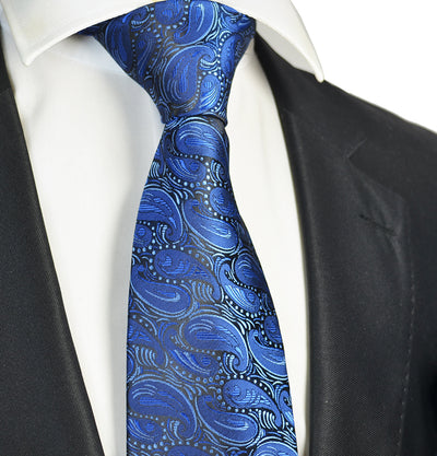 Royal Blue Patterned Men's Necktie Paul Malone Ties - Paul Malone.com