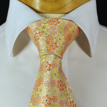 Yellow Floral Men's Tie and Pocket Square Paul Malone Ties - Paul Malone.com