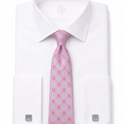 Wild Rose Pink Patterned Necktie Paul Malone Ties - Paul Malone.com