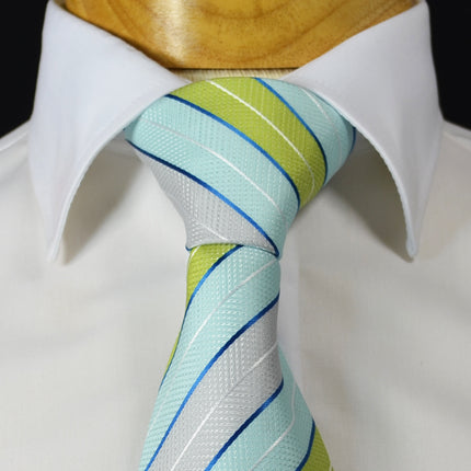 Turquoise, Green and Silver Men's Tie and Pocket Square Paul Malone Ties - Paul Malone.com