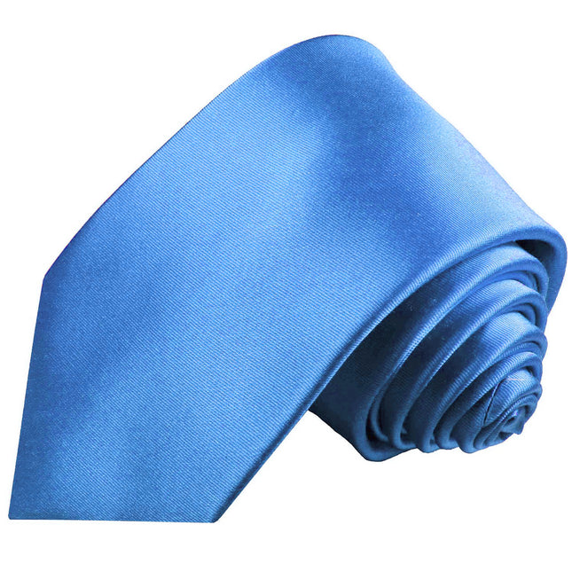 Solid Blue Necktie and Pocket Square Paul Malone Ties - Paul Malone.com