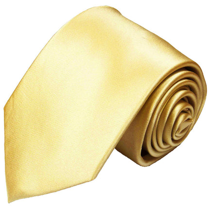 Solid Lite Yellow Necktie and Pocket Square Paul Malone Ties - Paul Malone.com