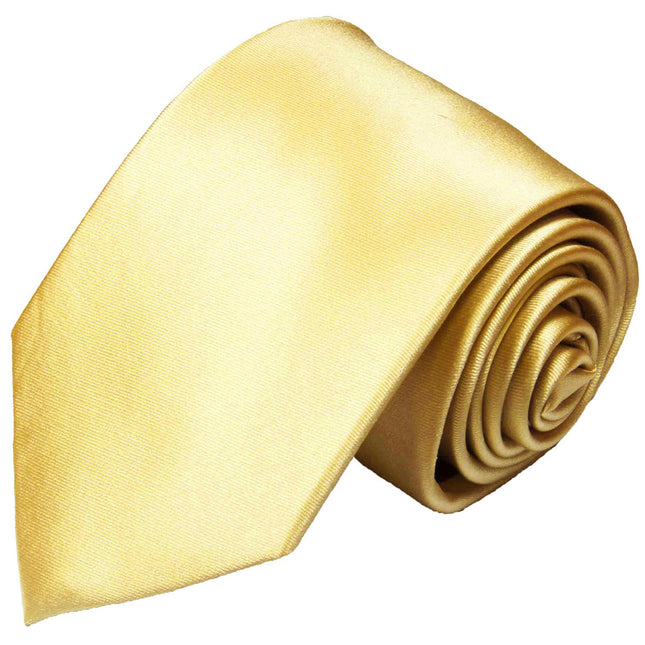 Solid Lite Yellow Necktie and Pocket Square Paul Malone Ties - Paul Malone.com