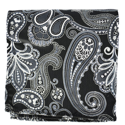 Black and White Paisley Men's Pocket Square BerlinBound Pocket Square - Paul Malone.com