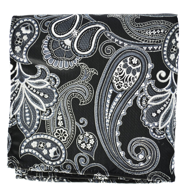 Black and White Paisley Men's Pocket Square BerlinBound Pocket Square - Paul Malone.com