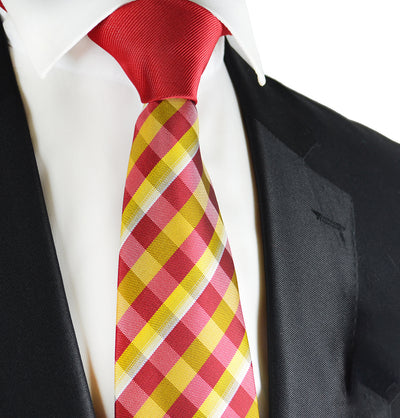 Red and Yellow Contrast Knot Tie by Paul Malone Paul Malone Ties - Paul Malone.com