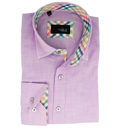 Solid Lilac Modern Fit Cotton Dress Shirt Eight X Shirts - Paul Malone.com