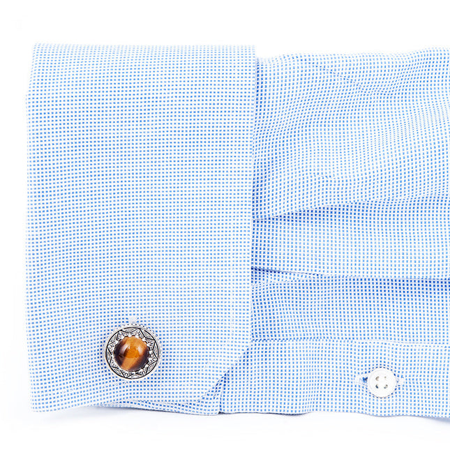 Konstantino Tiger's Eye Cufflinks Cufflinks.com Cufflinks - Paul Malone.com