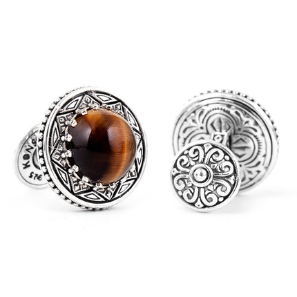 Konstantino Tiger's Eye Cufflinks Ox and Bull Trading Co. Cufflinks - Paul Malone.com