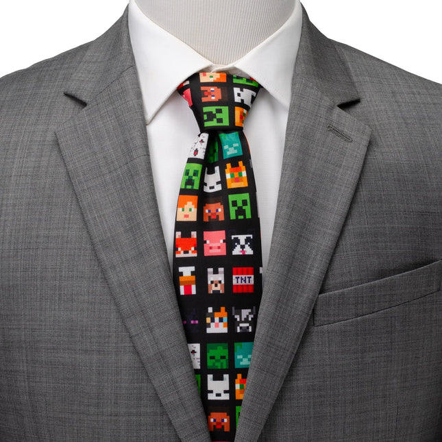 Minecraft Character Black Men's Tie Marvel Ties - Paul Malone.com