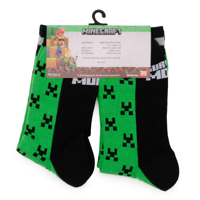 Minecraft Creeper Green Father/Son Sock Set Minecraft Socks - Paul Malone.com