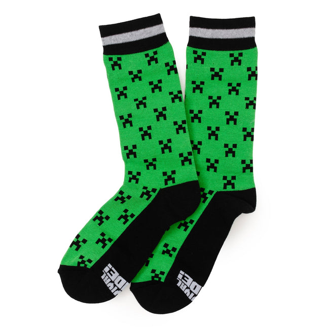 Minecraft Creeper Green Father/Son Sock Set Minecraft Socks - Paul Malone.com