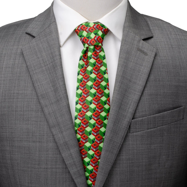 Minecraft Creeper TNT Isometric Green Men's Tie Marvel Ties - Paul Malone.com