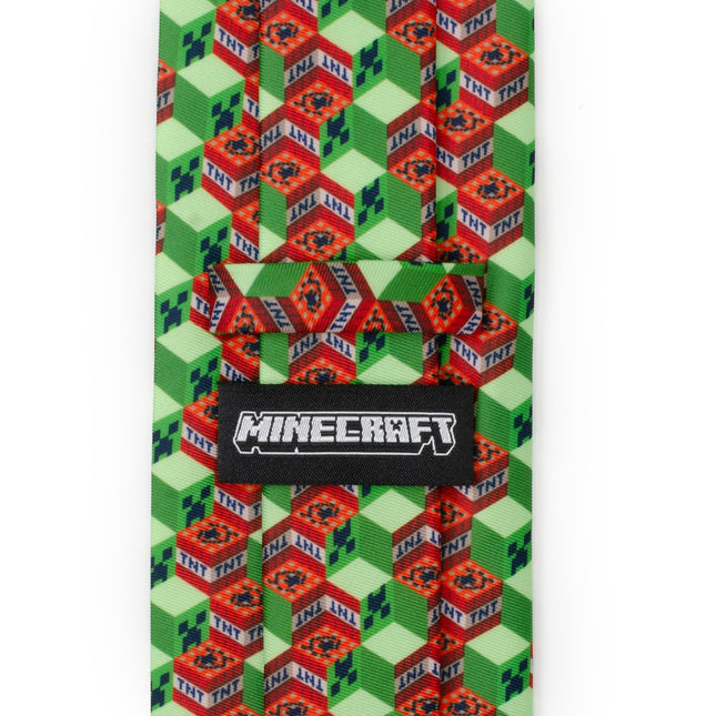 Minecraft Creeper TNT Isometric Green Men's Tie Marvel Ties - Paul Malone.com