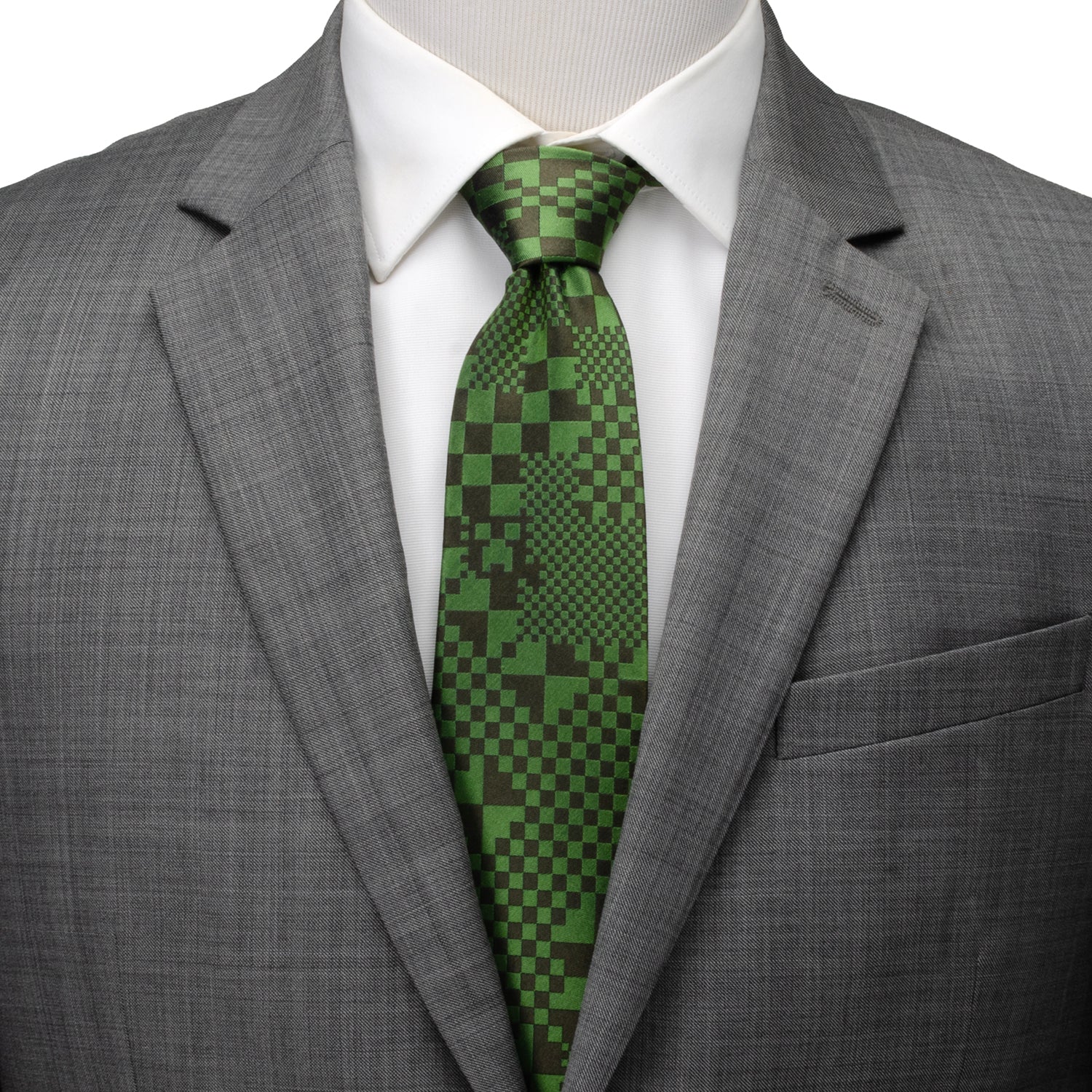 Hidden Pattern Tie Minecraft Hidden Creeper Green Men's Tie – Paul Malone