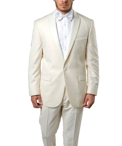 Suit Clearance: Ivory Slim Men's Tuxedo Suit 52R Bryan Michaels Suits - Paul Malone.com