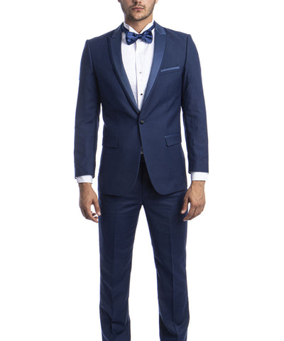 Suit Clearance: Cobalt Blue Slim Men's Tuxedo Suit 40L Bryan Michaels Suits - Paul Malone.com