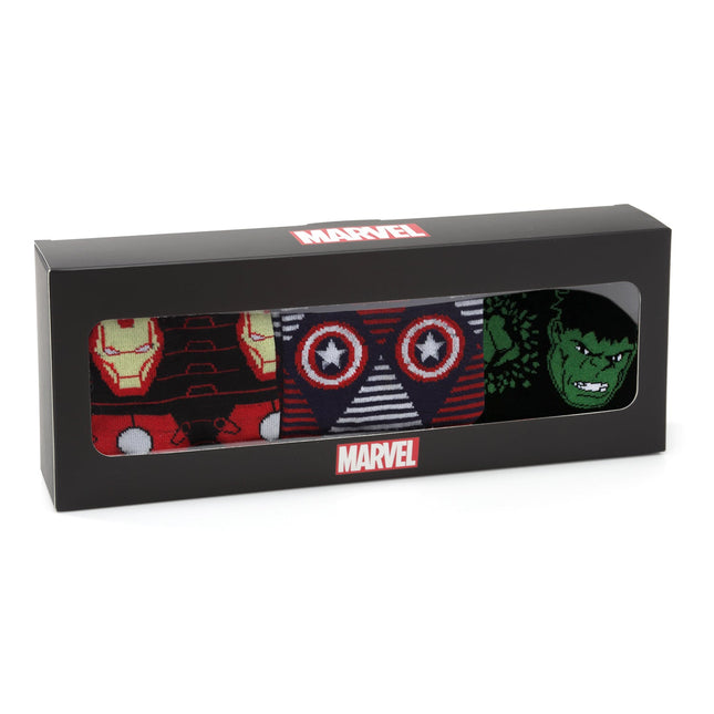 Marvel Avengers Favorites 3 Pair Socks and Lapel Pin Gift Set Marvel Socks - Paul Malone.com