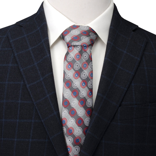 Marvel Captain America Gray Stripe Men's Tie Marvel Ties - Paul Malone.com
