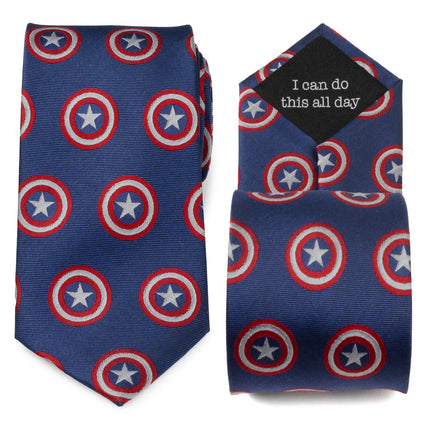 Marvel Captain America Hidden Message Blue Men's Tie Marvel Ties - Paul Malone.com