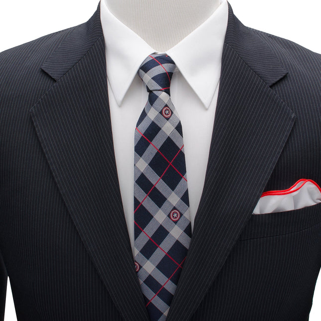 Marvel Captain America Blue Plaid Tie Marvel Ties - Paul Malone.com