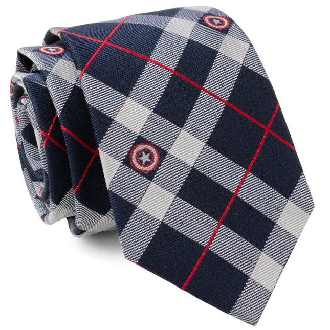 Marvel Captain America Blue Plaid Tie Marvel Ties - Paul Malone.com