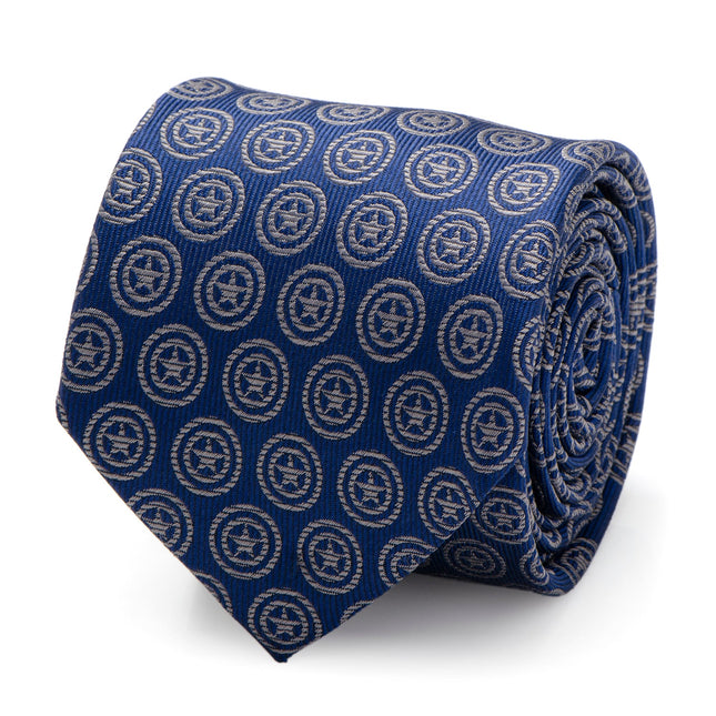 Marvel Captain America Shield Blue Men's Tie Cufflinks.com Tie - Paul Malone.com