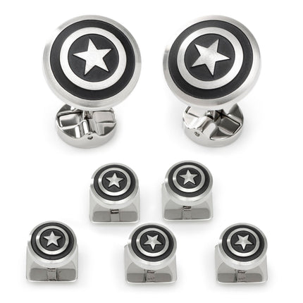 Marvel Captain America Shield Stainless Steel 5-Stud Set Marvel Stud Set - Paul Malone.com