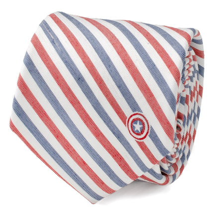 Marvel Captain America Striped White Men's Tie Marvel Ties - Paul Malone.com