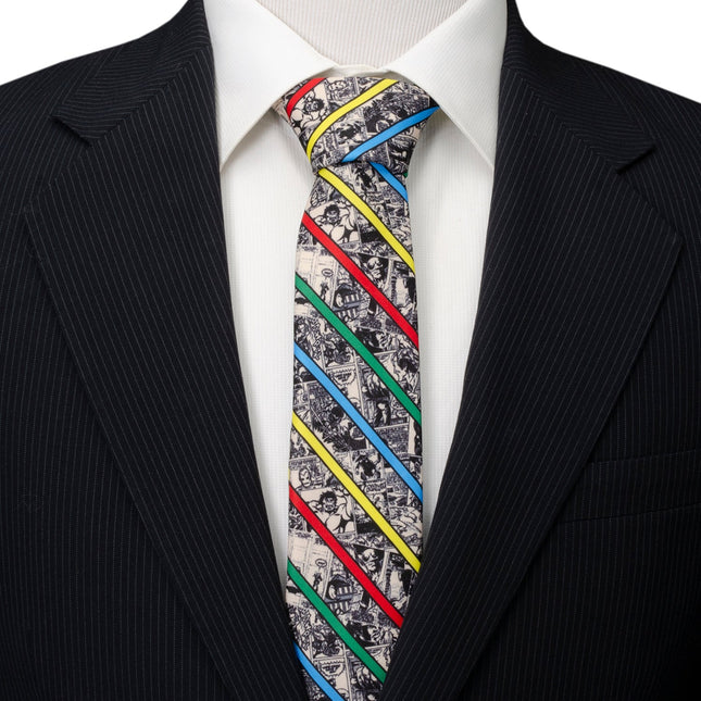Marvel Comic Stripe Tan Men's Tie Marvel Ties - Paul Malone.com