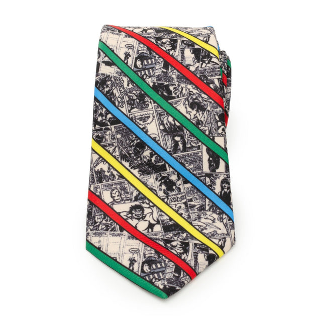 Marvel Comic Stripe Tan Men's Tie Marvel Ties - Paul Malone.com