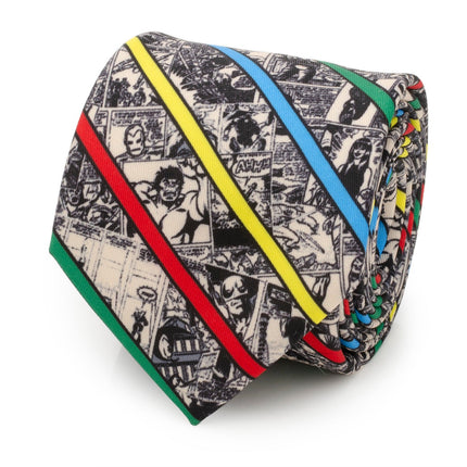 Marvel Comic Stripe Tan Men's Tie Marvel Ties - Paul Malone.com