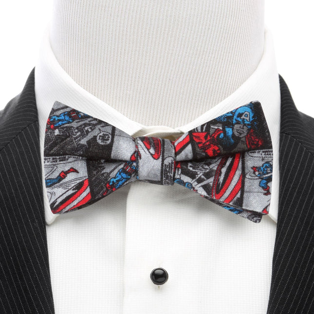 Marvel Captain America Comic Gray Men's Bow Tie Cufflinks.com Bowtie - Paul Malone.com
