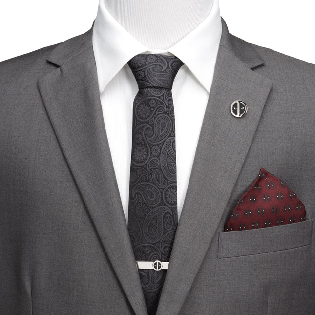 Marvel Deadpool Hidden Paisley Black Silk Men's Tie Marvel Ties - Paul Malone.com