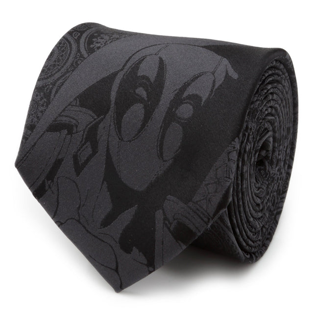 Marvel Deadpool Hidden Paisley Black Silk Men's Tie Marvel Ties - Paul Malone.com